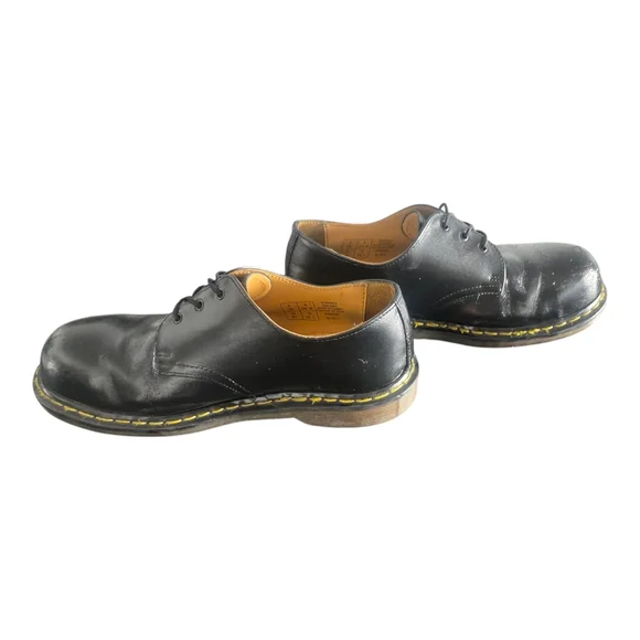 Doc Martens STEEL TOE, Black Leather Gibson Shoes Men's Size 9 - Picture 5 of 8